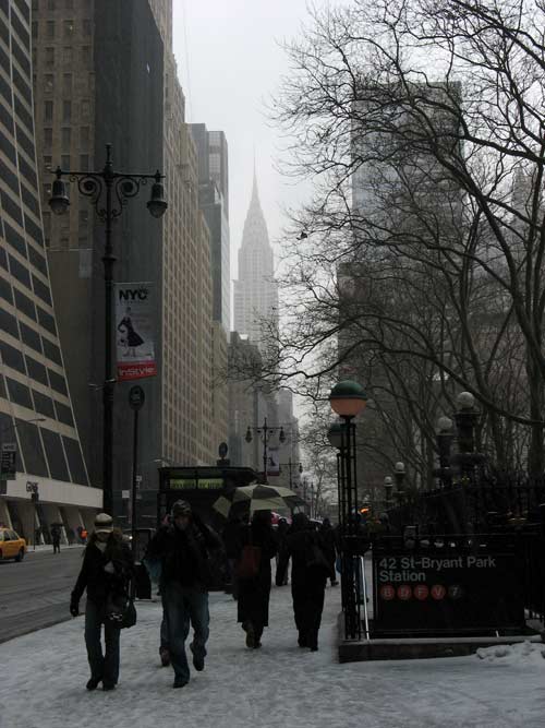 Bryant Park Snow