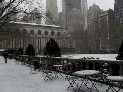 Bryant Park Snow