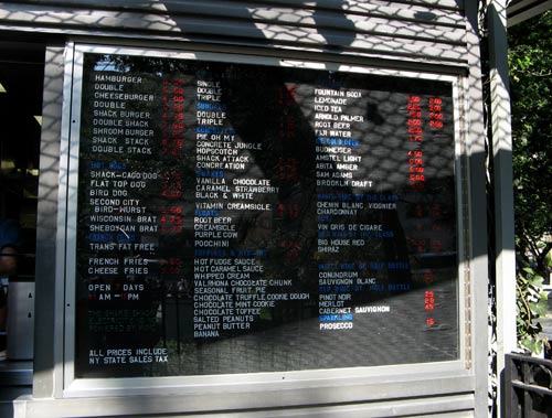Shake Shack menu