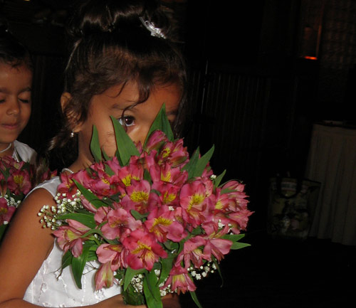 Shy flower girls