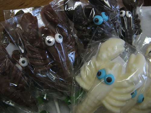 Seafood Sam’s chocolate lobsters