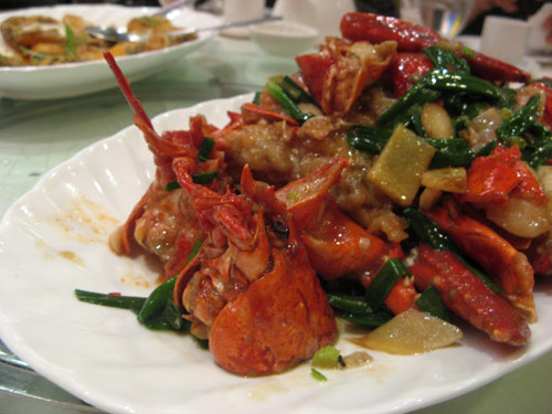 Lobsters w. Ginger and Scallions