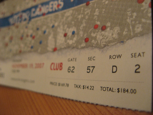 Rangers ticket
