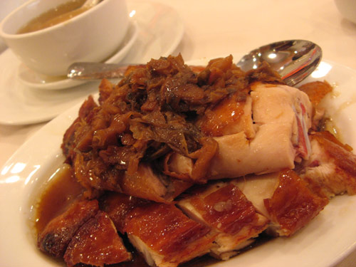 Roast chicken and preserved vegetable