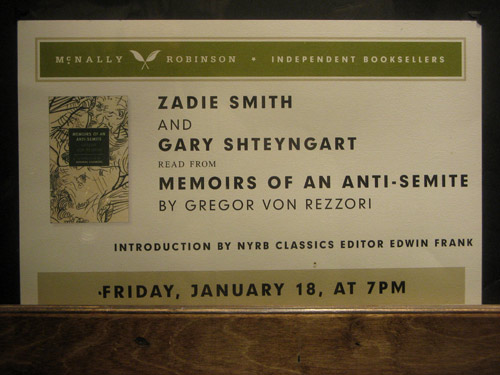 Zadie Smith reading