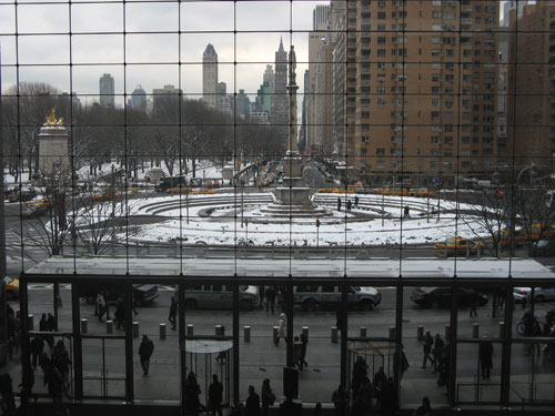 Columbus Circle snow